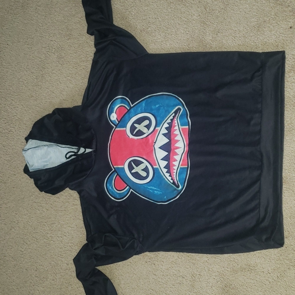 BAWS L pink & blue yayo black hoodie steel grey